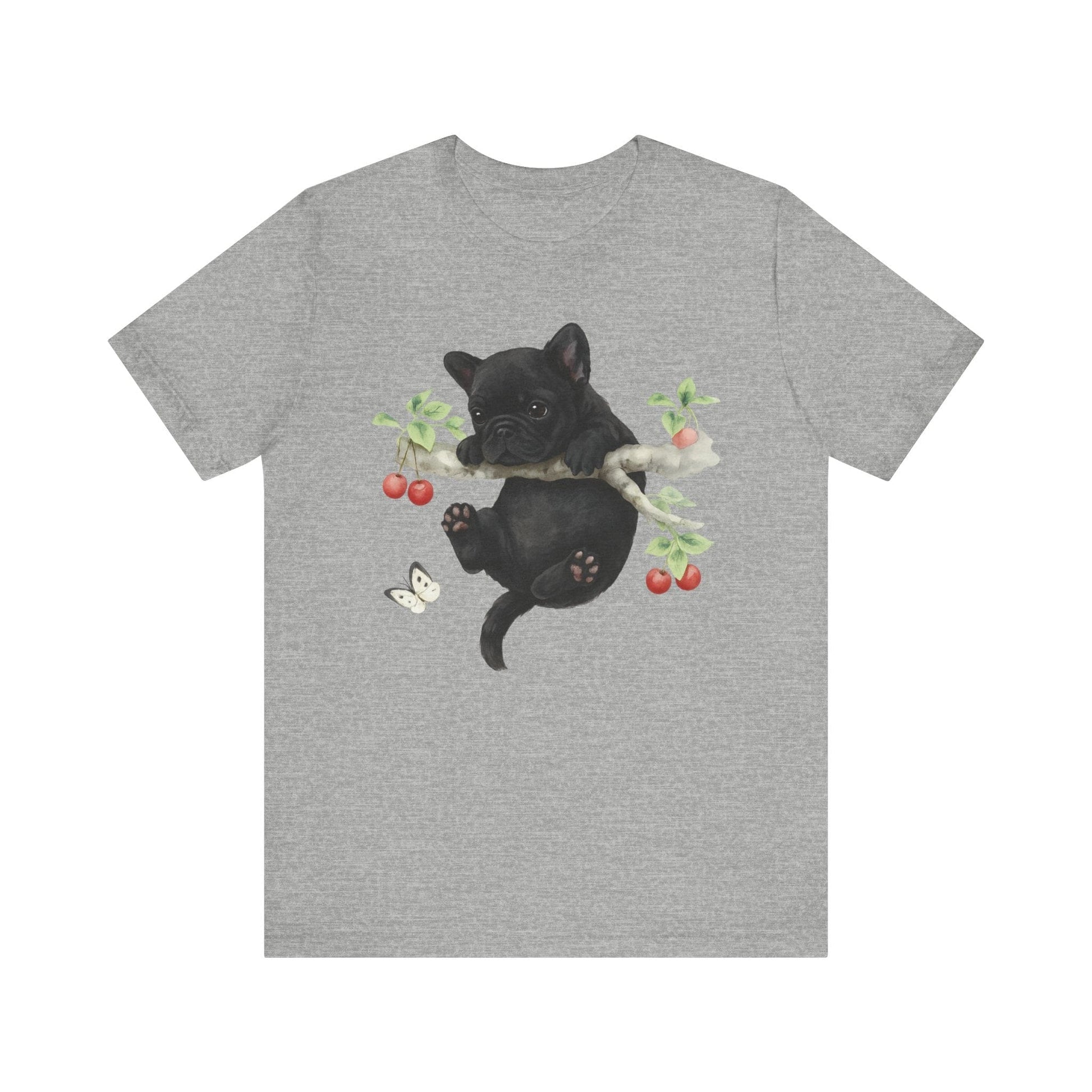 Printify T-Shirt Black French Bulldog Hang In There Tshirt