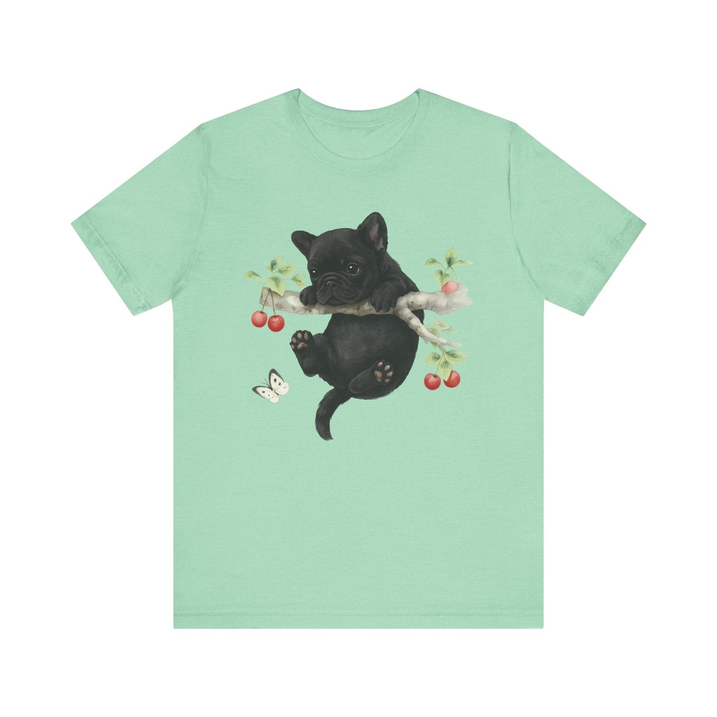 Printify T-Shirt Black French Bulldog Hang In There Tshirt