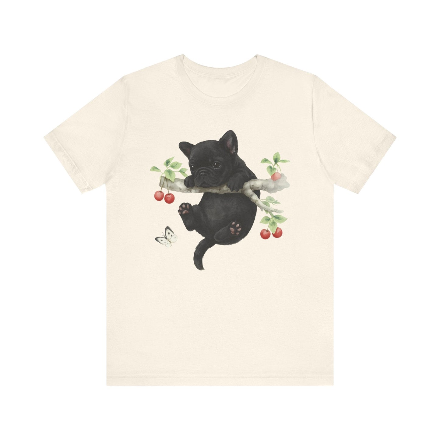 Printify T-Shirt Black French Bulldog Hang In There Tshirt