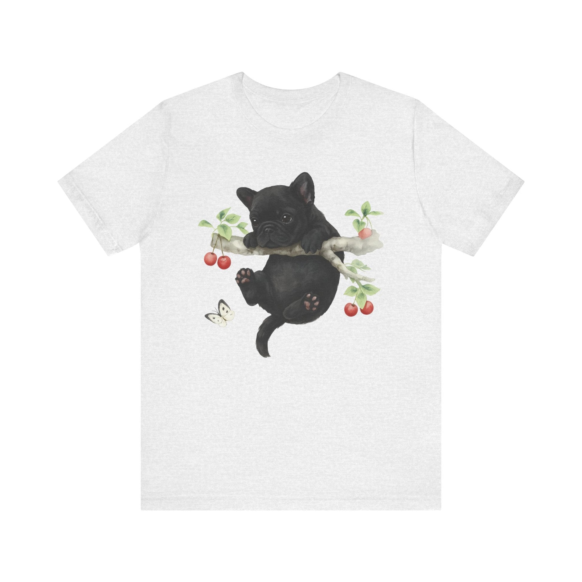 Printify T-Shirt Black French Bulldog Hang In There Tshirt
