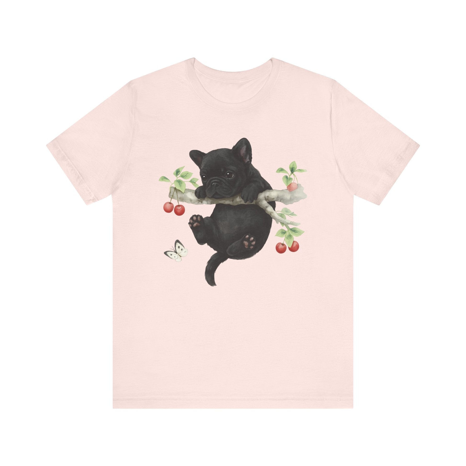 Printify T-Shirt Black French Bulldog Hang In There Tshirt