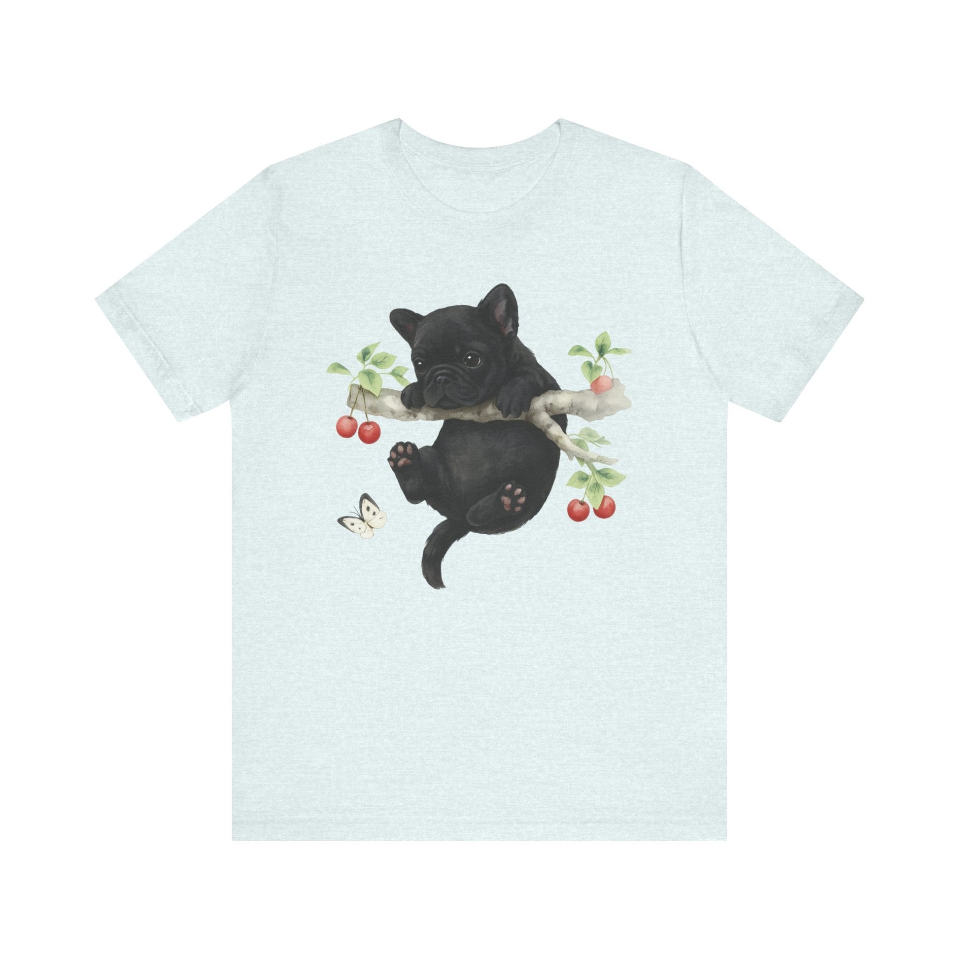 Printify T-Shirt Black French Bulldog Hang In There Tshirt