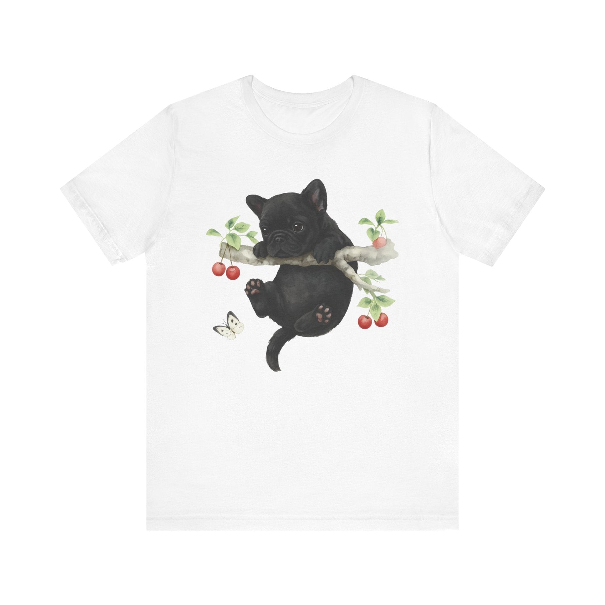 Printify T-Shirt Black French Bulldog Hang In There Tshirt
