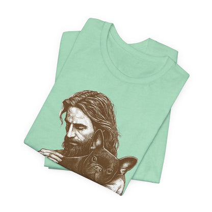 Black French Bulldog Jesus TShirt