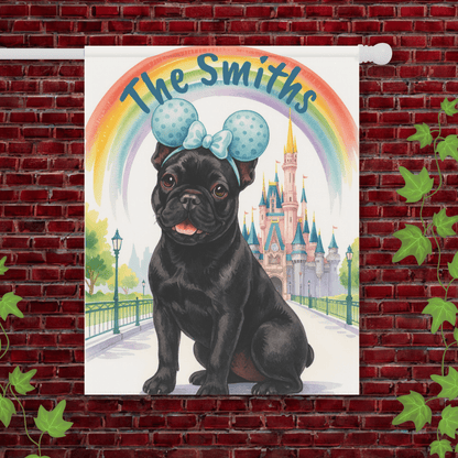 Printify Garden Flag 24.5'' × 32'' Black French Bulldog Magical Kingdom Garden Flag