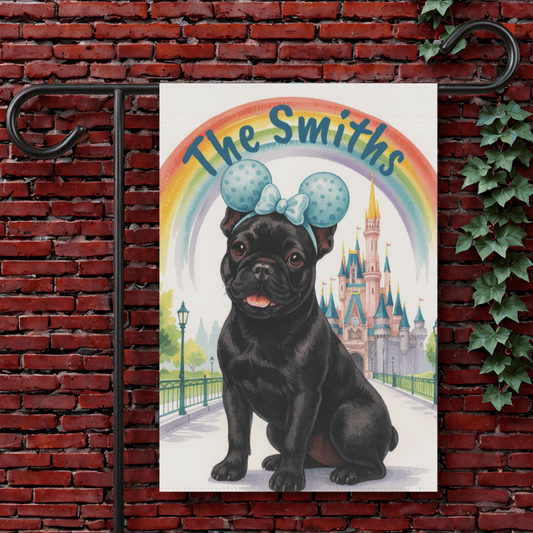 Printify Garden Flag 12'' × 18'' Black French Bulldog Magical Kingdom Garden Flag