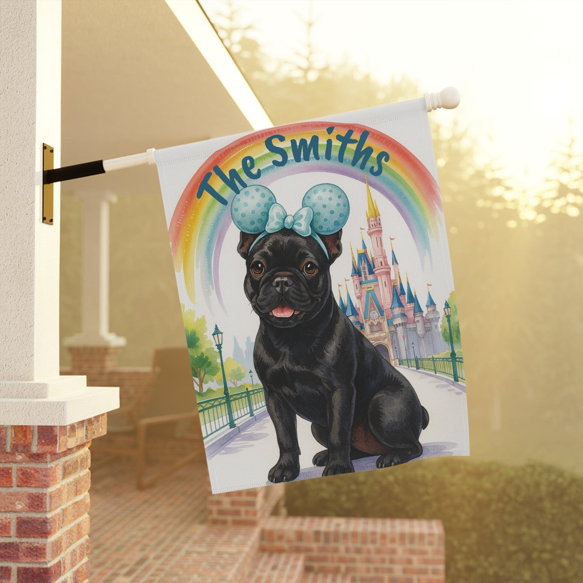 Printify Garden Flag Black French Bulldog Magical Kingdom Garden Flag