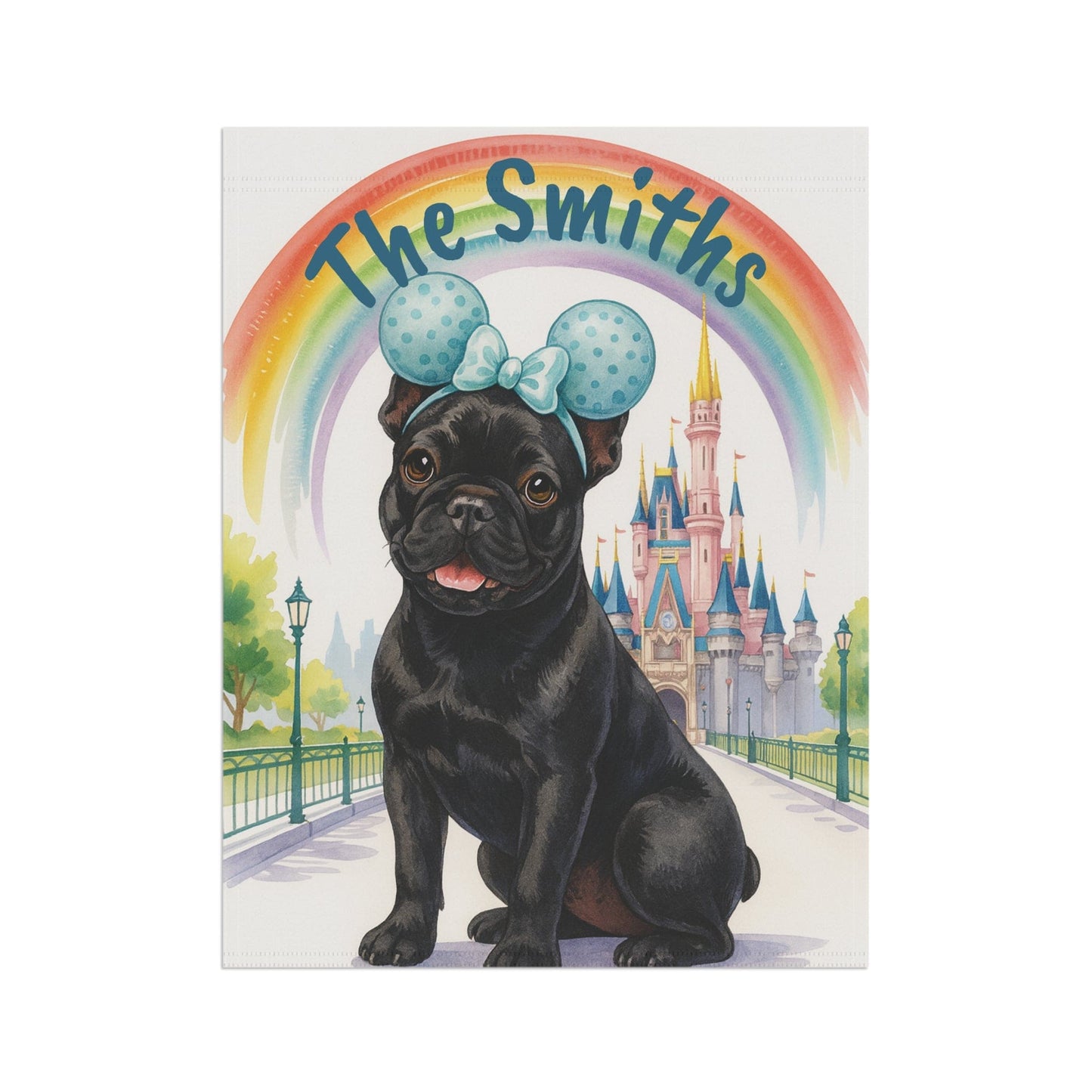 Printify Garden Flag Black French Bulldog Magical Kingdom Garden Flag