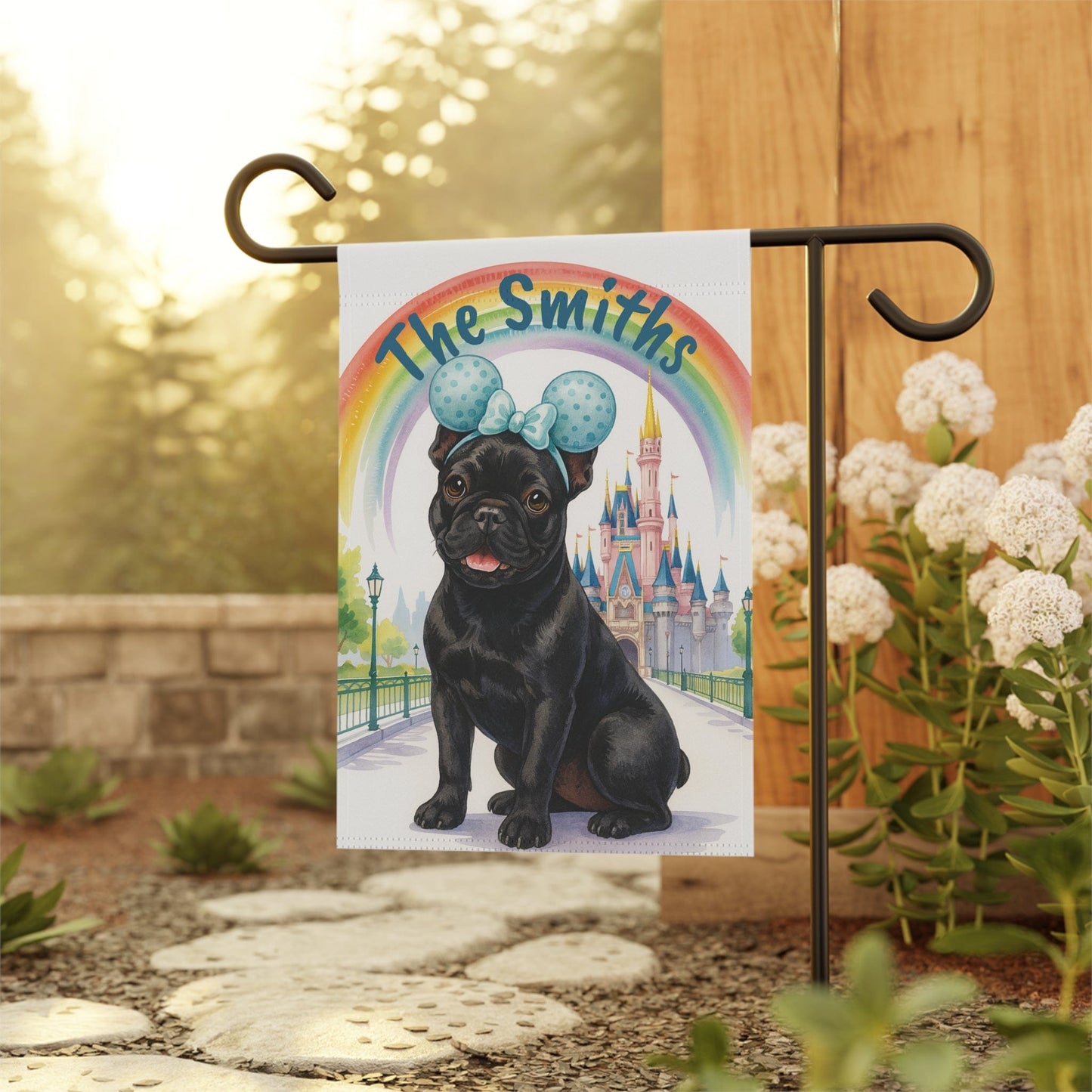 Printify Garden Flag Black French Bulldog Magical Kingdom Garden Flag