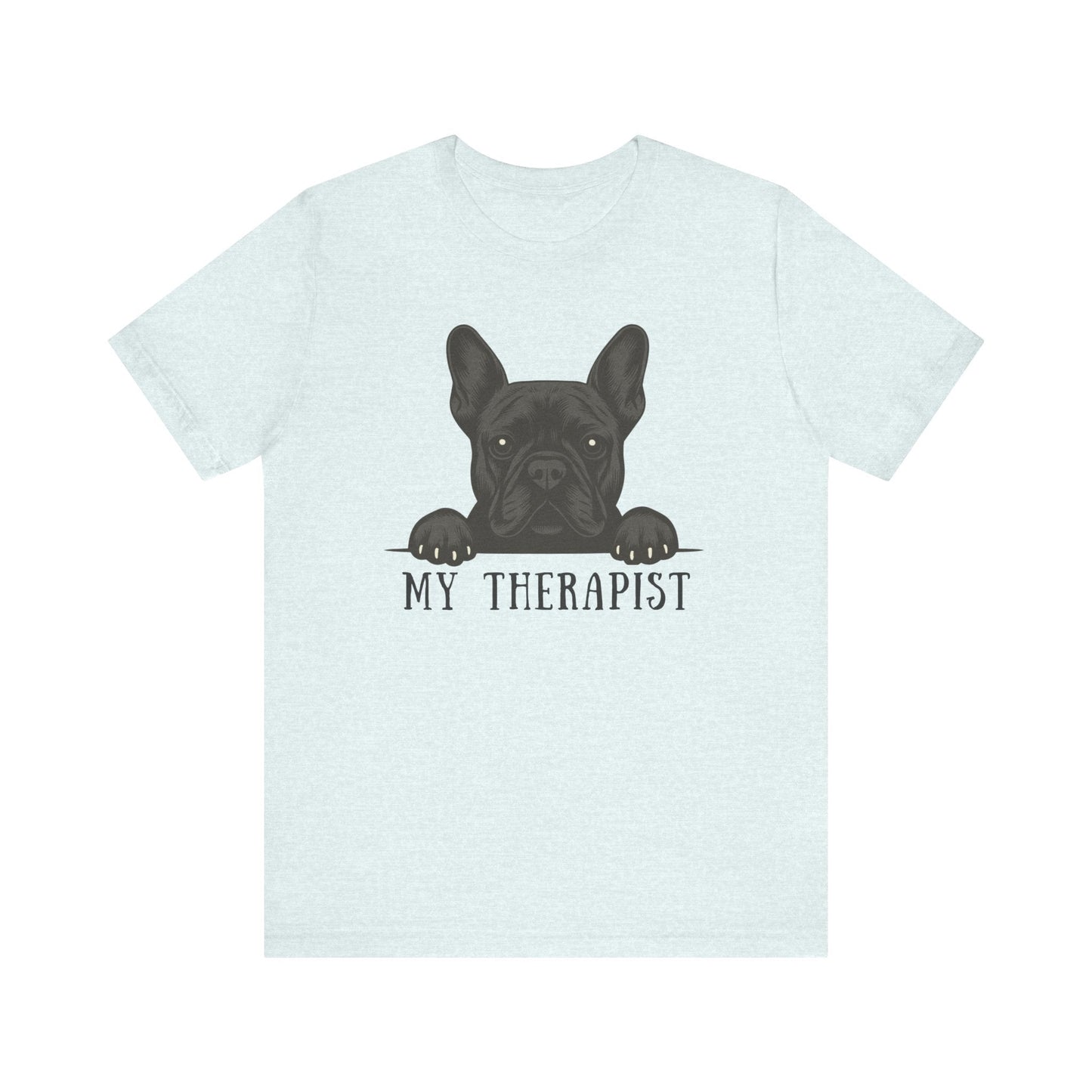 Printify T-Shirt Black French Bulldog My Therapist TShirt