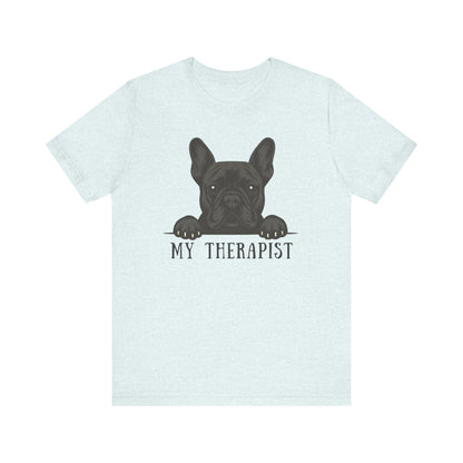 Printify T-Shirt Black French Bulldog My Therapist TShirt
