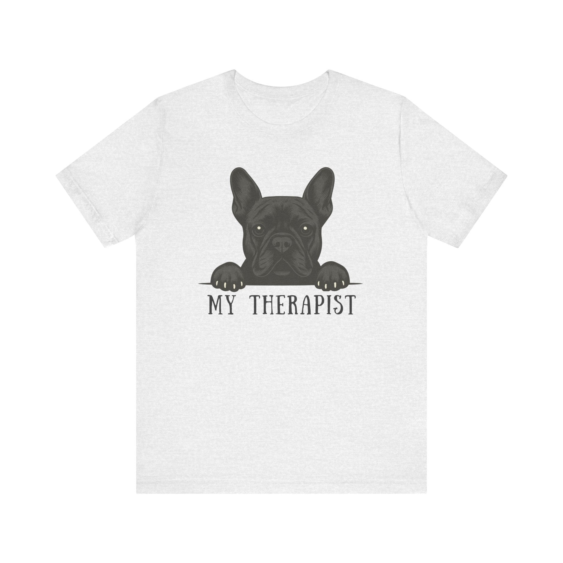 Printify T-Shirt Black French Bulldog My Therapist TShirt