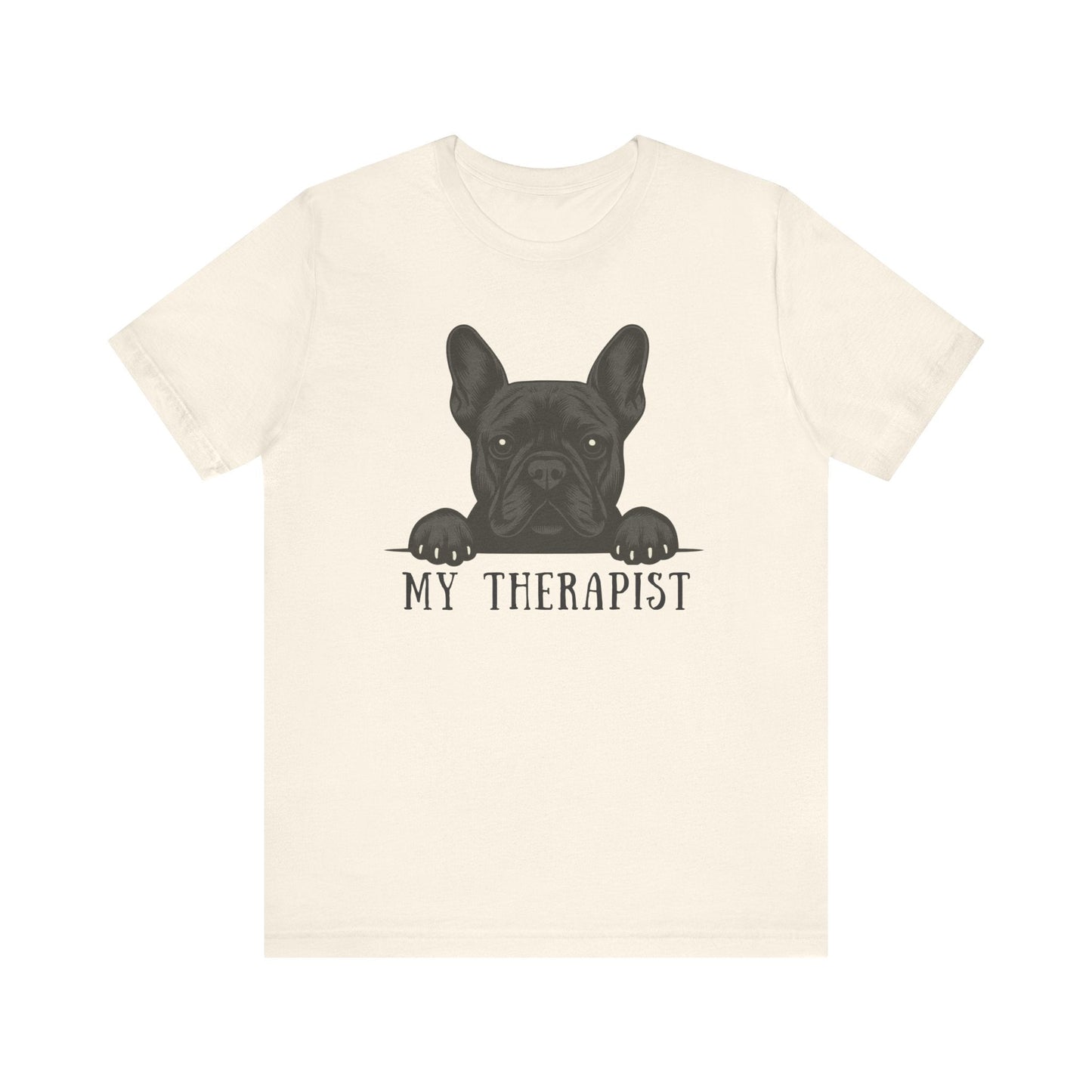Printify T-Shirt Black French Bulldog My Therapist TShirt