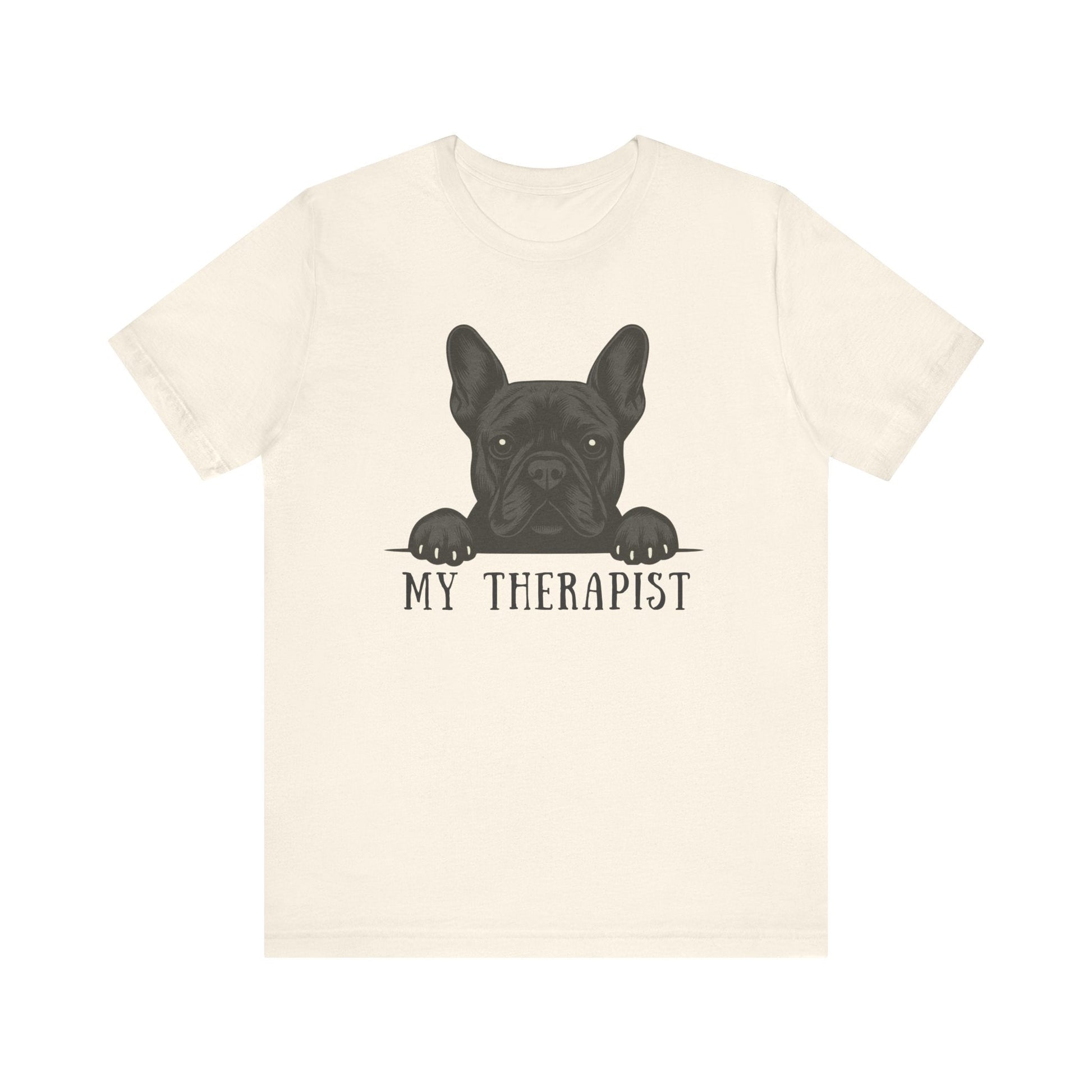 Printify T-Shirt Black French Bulldog My Therapist TShirt