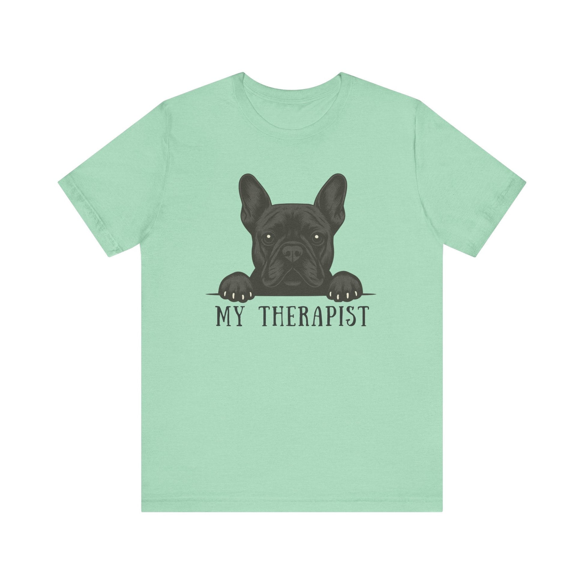 Printify T-Shirt Black French Bulldog My Therapist TShirt