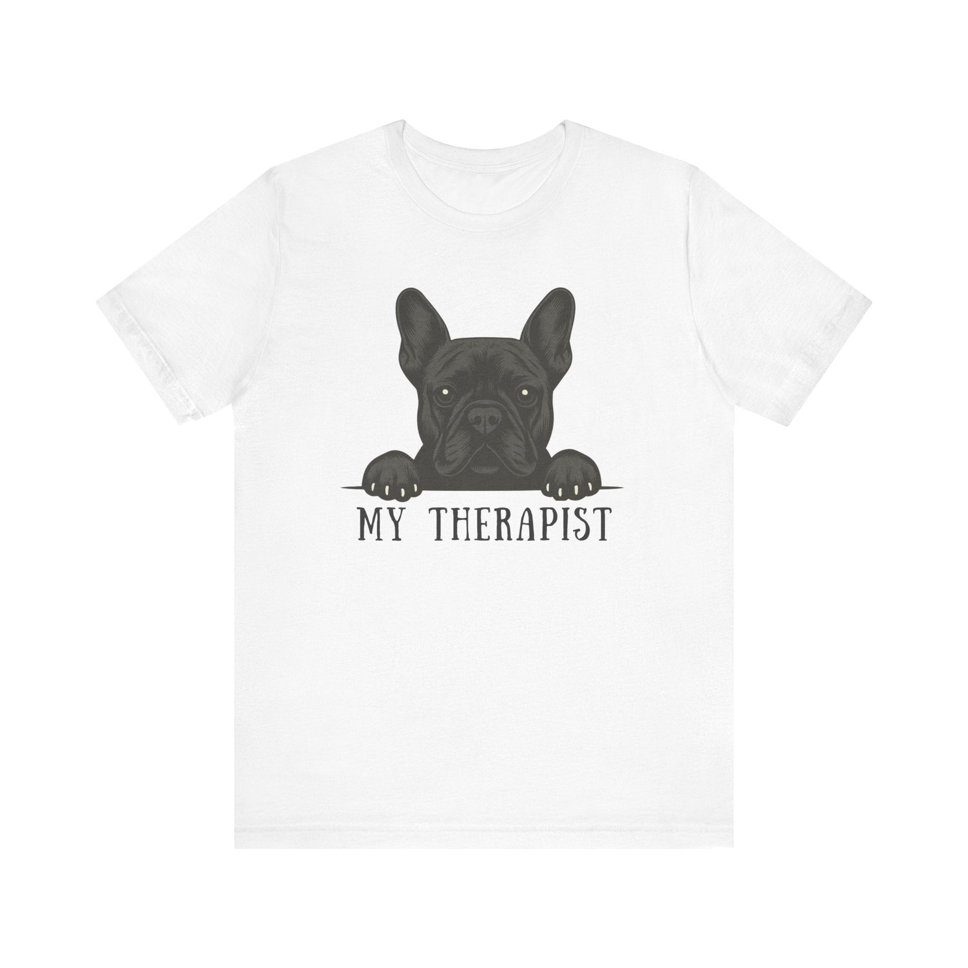 Printify T-Shirt Black French Bulldog My Therapist TShirt