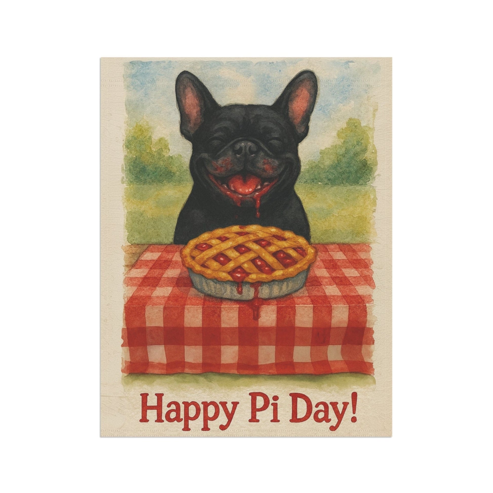Black French Bulldog Pi Day Garden Flag