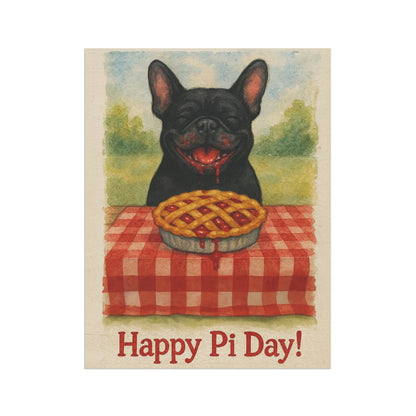 Black French Bulldog Pi Day Garden Flag