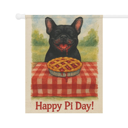 Black French Bulldog Pi Day Garden Flag