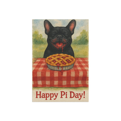 Black French Bulldog Pi Day Garden Flag