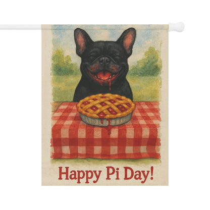 Black French Bulldog Pi Day Garden Flag
