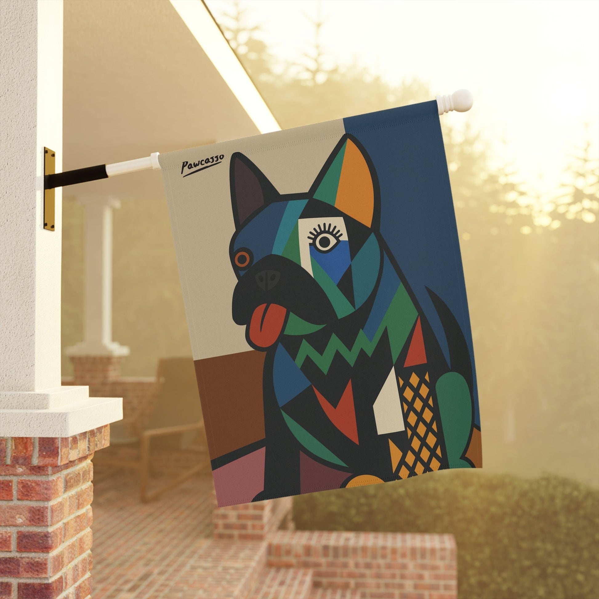Black French Bulldog Picasso Garden Flag