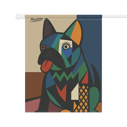 Black French Bulldog Picasso Garden Flag