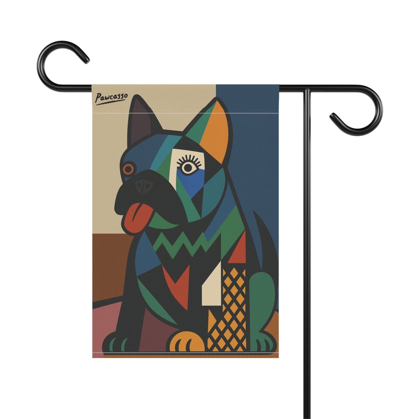 Black French Bulldog Picasso Garden Flag