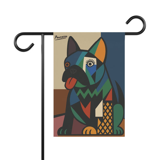 Black French Bulldog Picasso Garden Flag
