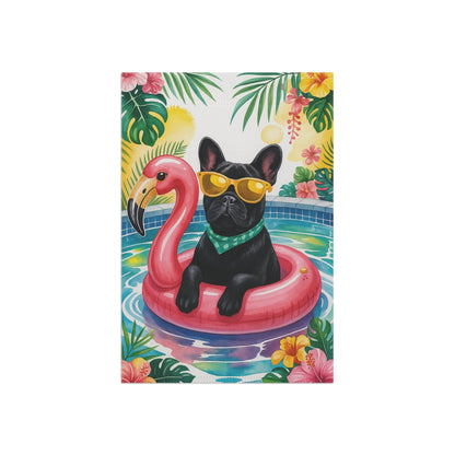 Black French Bulldog Pool Garden Flag