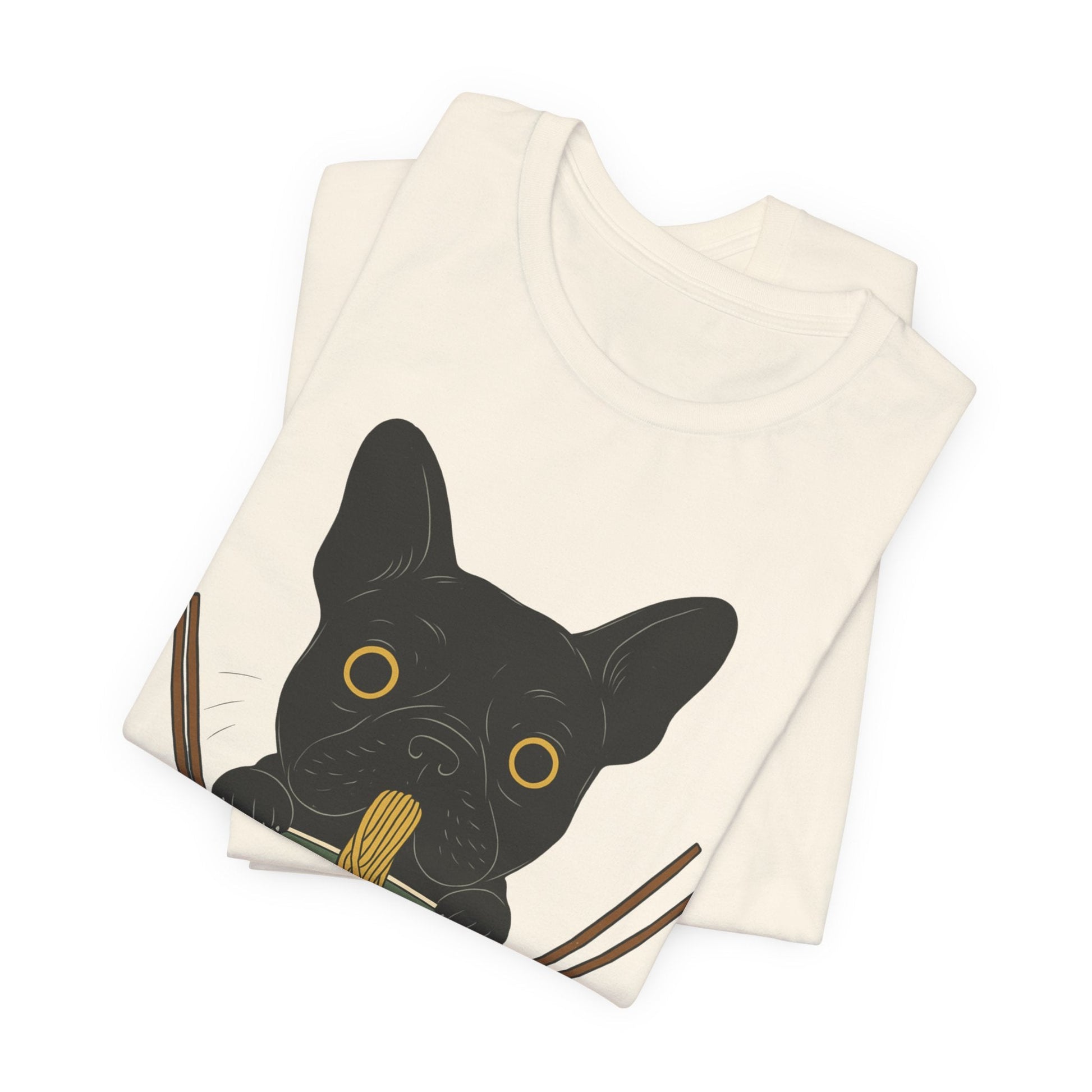 Printify T-Shirt Black French Bulldog Ramen TShirt