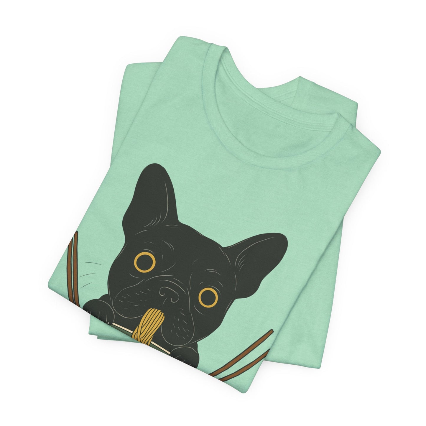 Printify T-Shirt Black French Bulldog Ramen TShirt