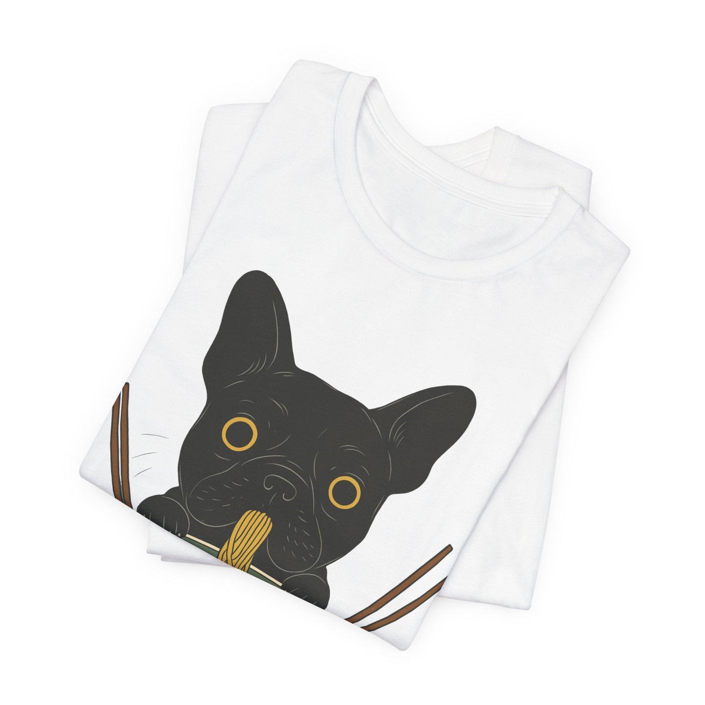Printify T-Shirt Black French Bulldog Ramen TShirt
