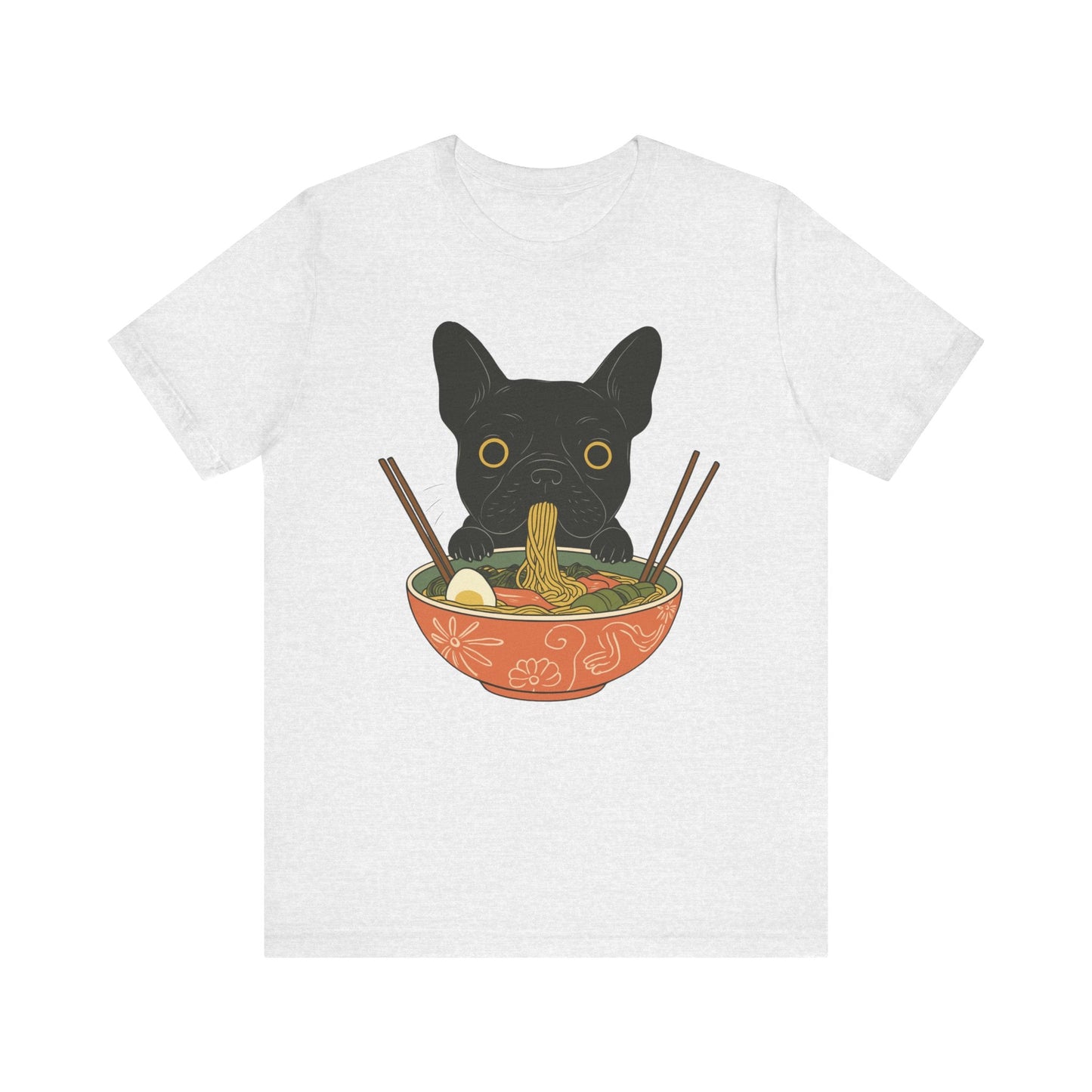 Printify T-Shirt Black French Bulldog Ramen TShirt