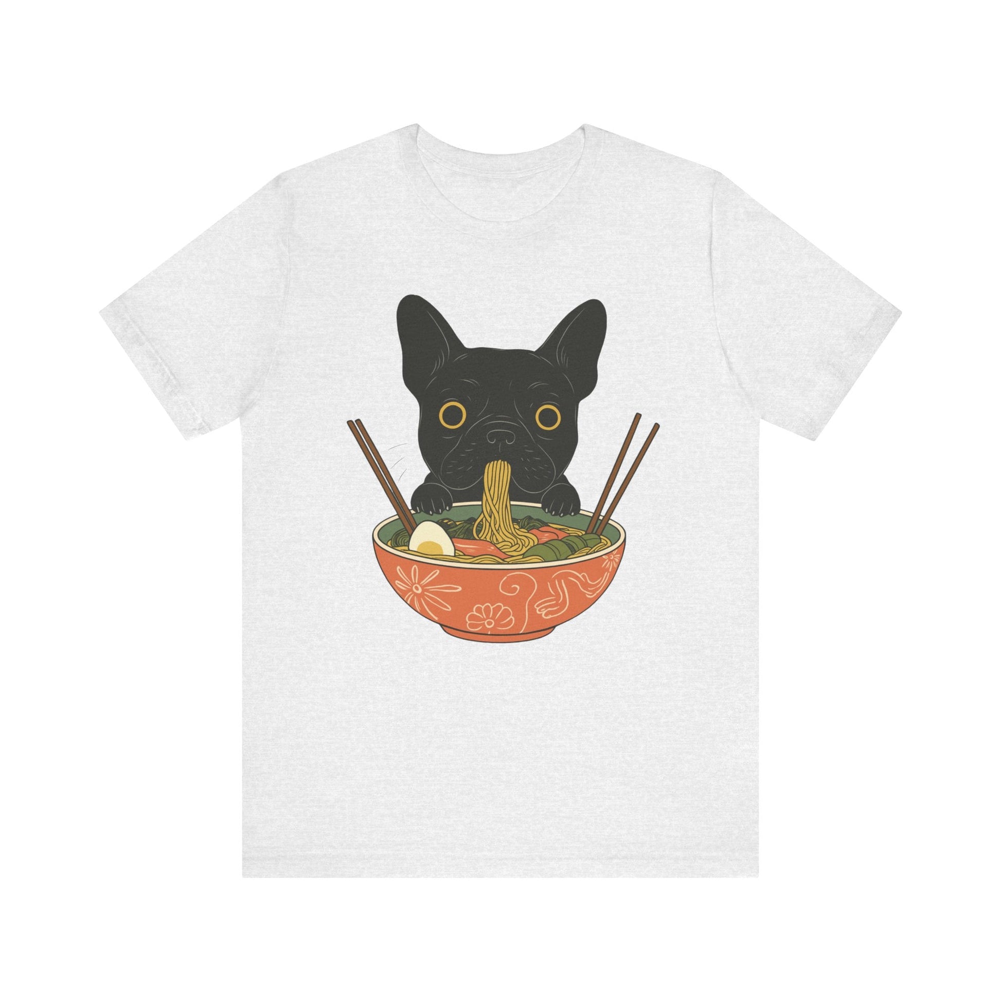 Printify T-Shirt Black French Bulldog Ramen TShirt