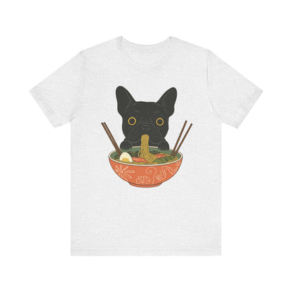 Printify T-Shirt Black French Bulldog Ramen TShirt