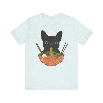 Printify T-Shirt Black French Bulldog Ramen TShirt
