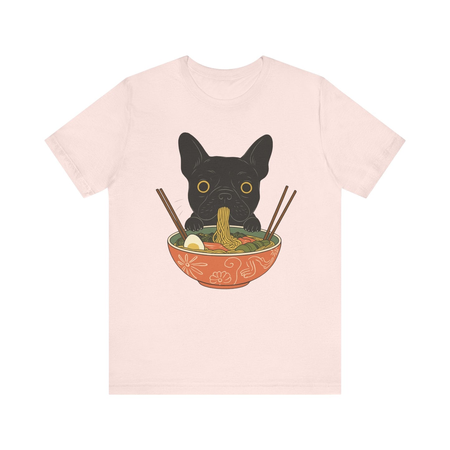 Printify T-Shirt Black French Bulldog Ramen TShirt