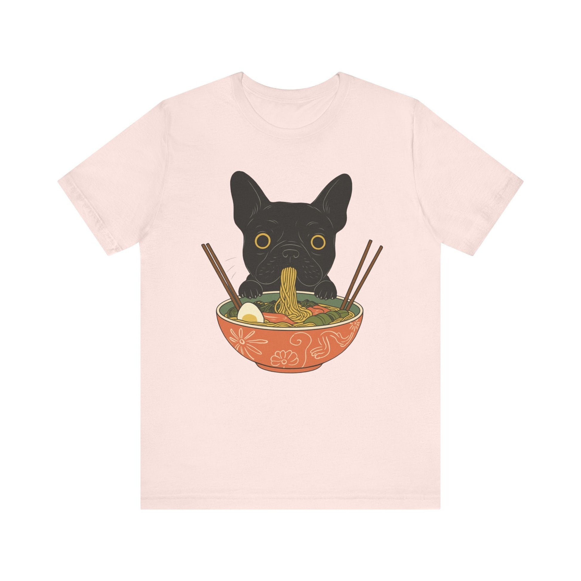 Printify T-Shirt Black French Bulldog Ramen TShirt