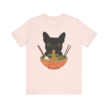 Printify T-Shirt Black French Bulldog Ramen TShirt