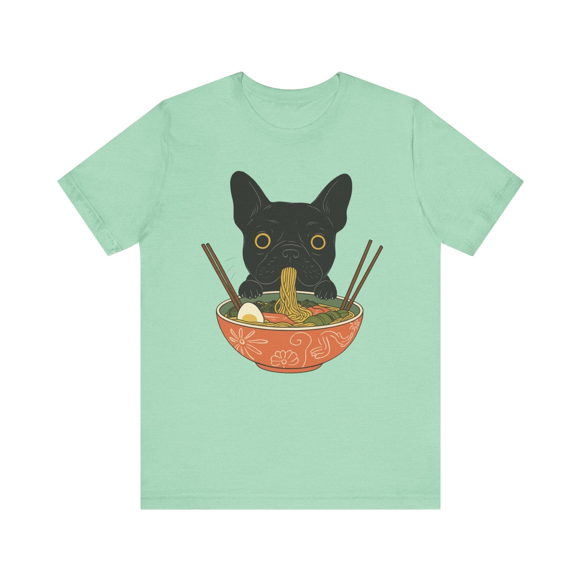 Printify T-Shirt Black French Bulldog Ramen TShirt