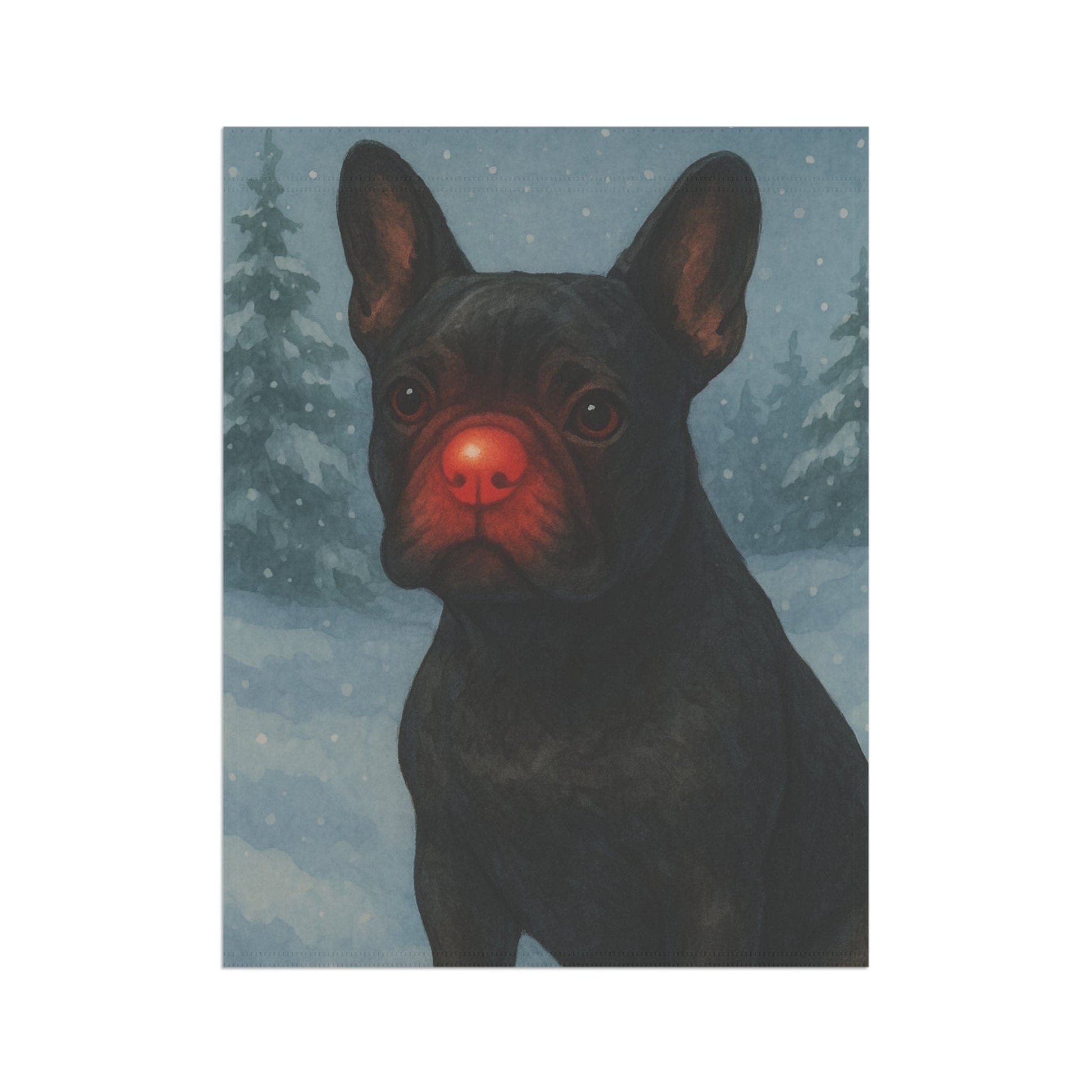 Black French Bulldog Reindeer Garden Flag