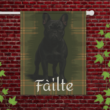 Black French Bulldog Scottish Welcome Garden Flag 24.5'' × 32''