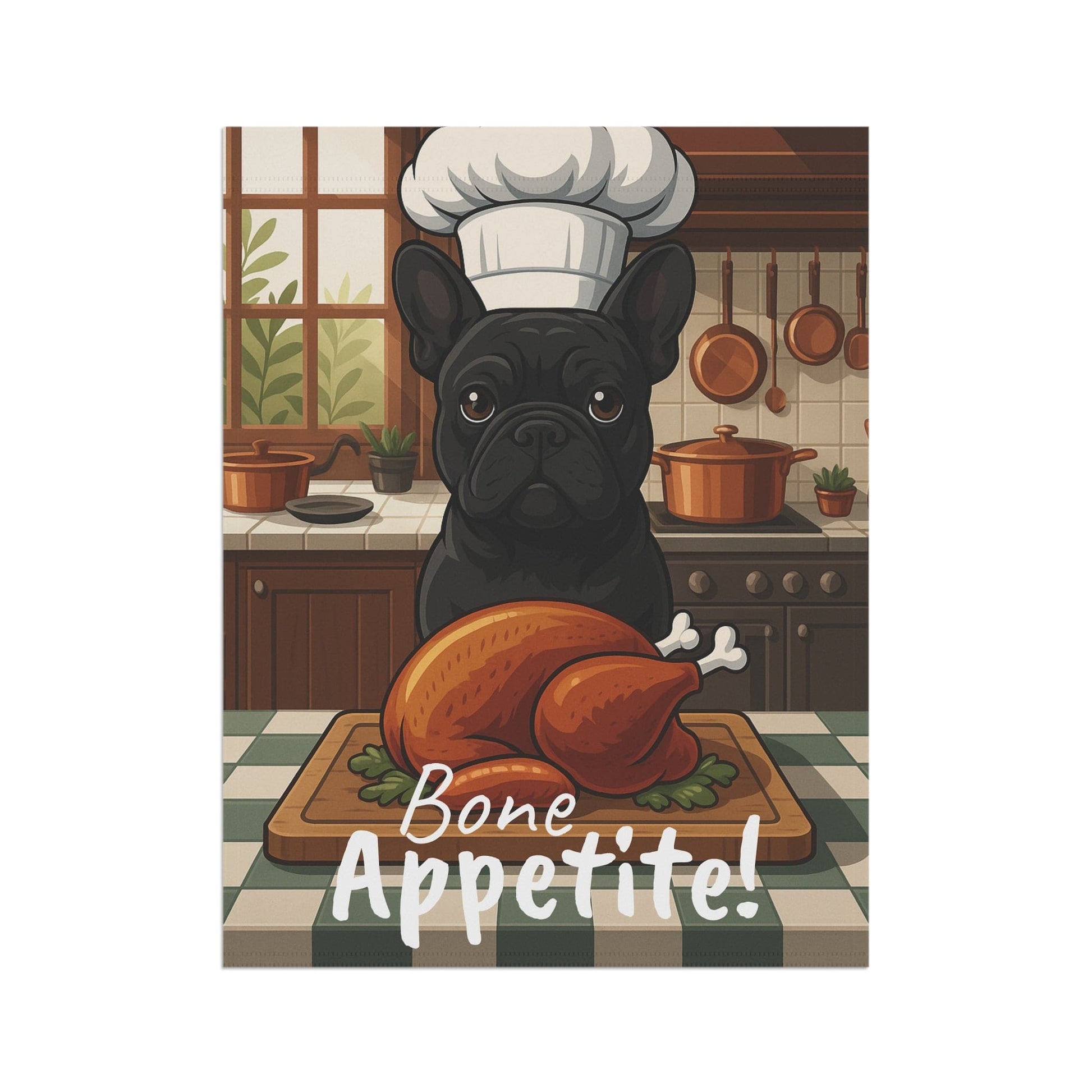 Printify Garden Flag Black French Bulldog Thanksgiving Garden Flag