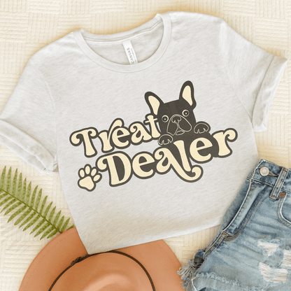 Black French Bulldog Treat Dealer TShirt Ash