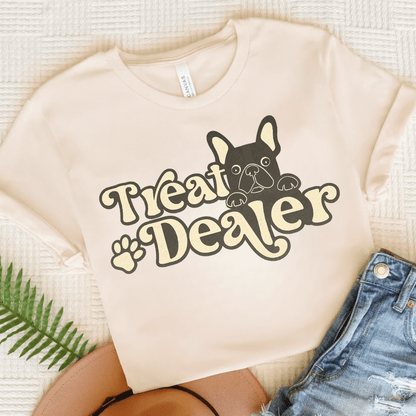 Black French Bulldog Treat Dealer TShirt Natural