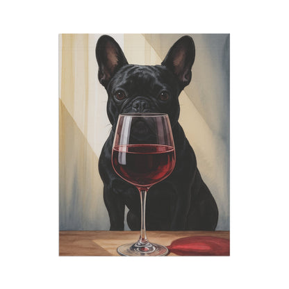 Black French Bulldog Wine Garden Flag