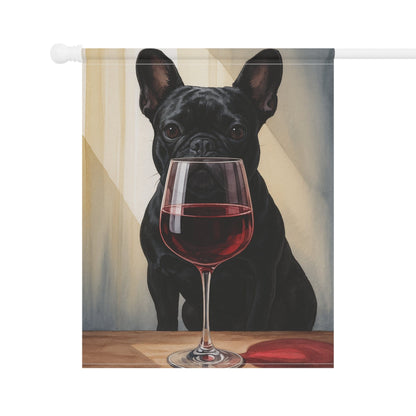 Black French Bulldog Wine Garden Flag