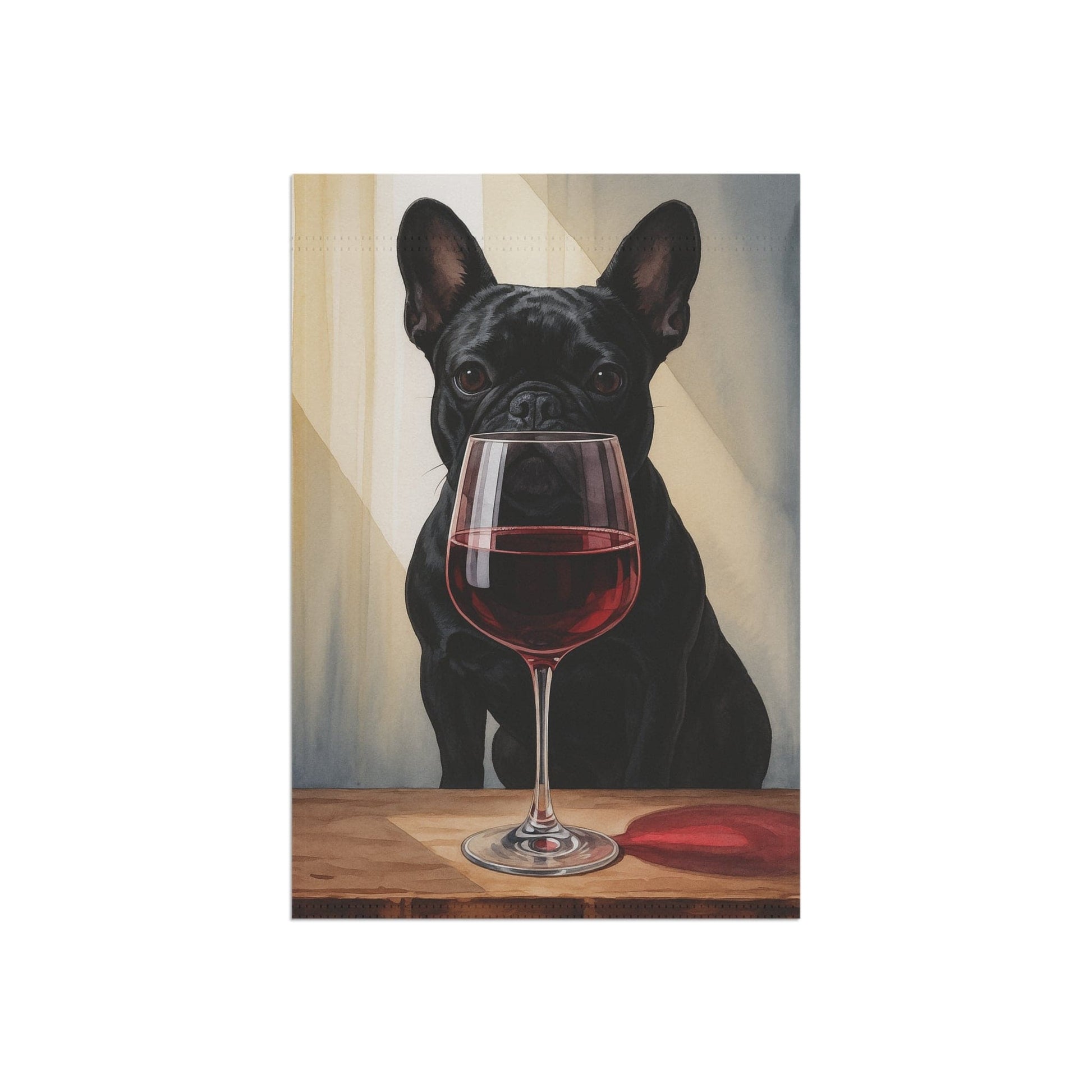 Black French Bulldog Wine Garden Flag