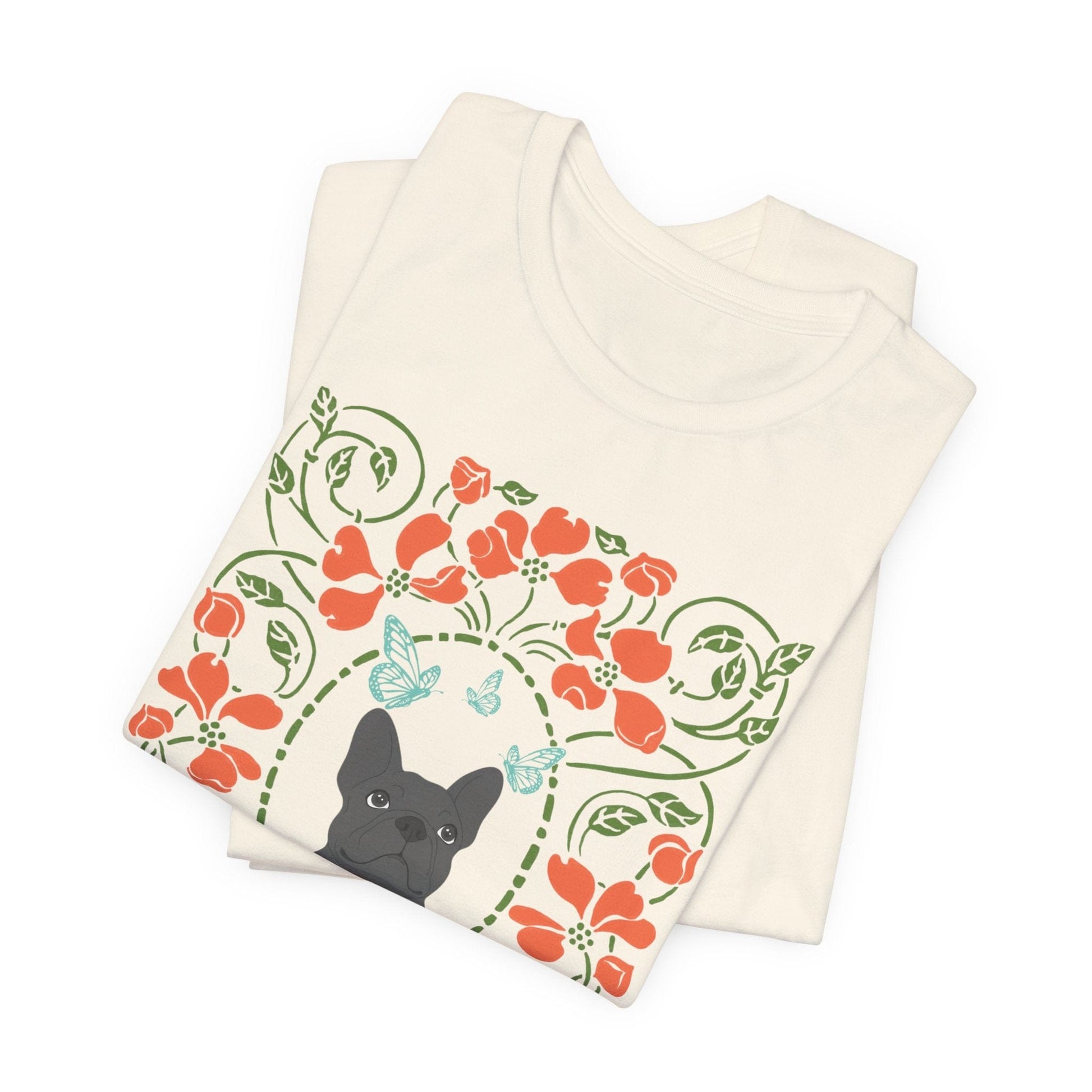 Black Frenchie Butterflies Frame TShirt